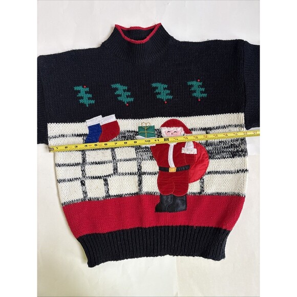 Vintage Ladies EXTRA Christmas Santa Mock Neck LS Over Sized Sweater Size S - Picture 4 of 8
